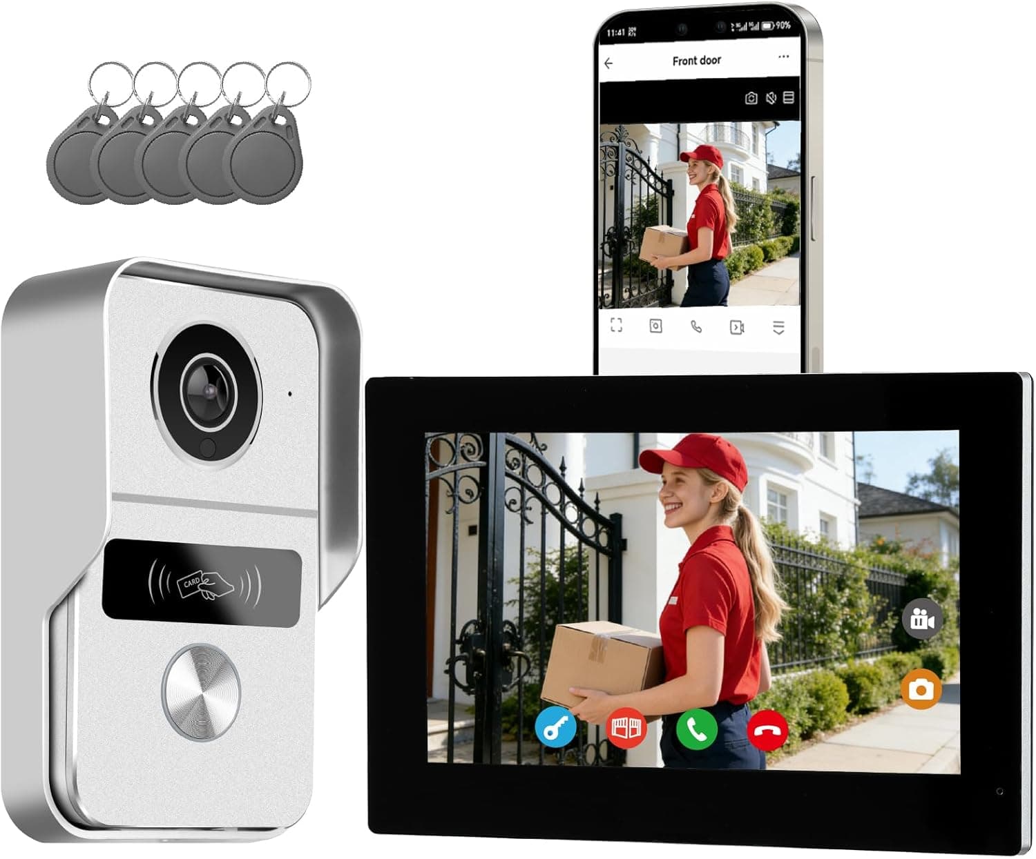 Honmidatek Videocitofono 2 fili 7" touch 1080p 🎥