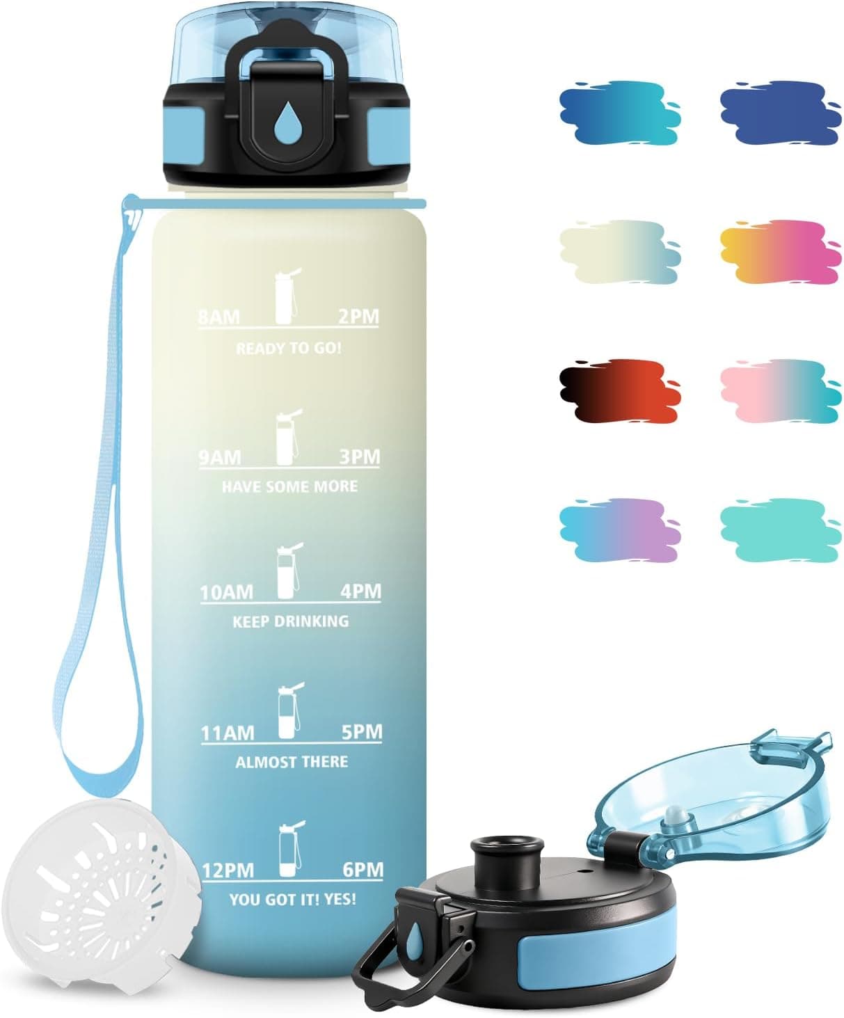 JAPORIA Borraccia 1 Litro con filtro e indicatore tempo 🚰