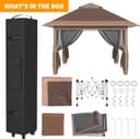 Thumbnail 5 de JUMMICO Gazebo pieghevole 3,24x3,24 m impermeabile con zanzariera 🏕️