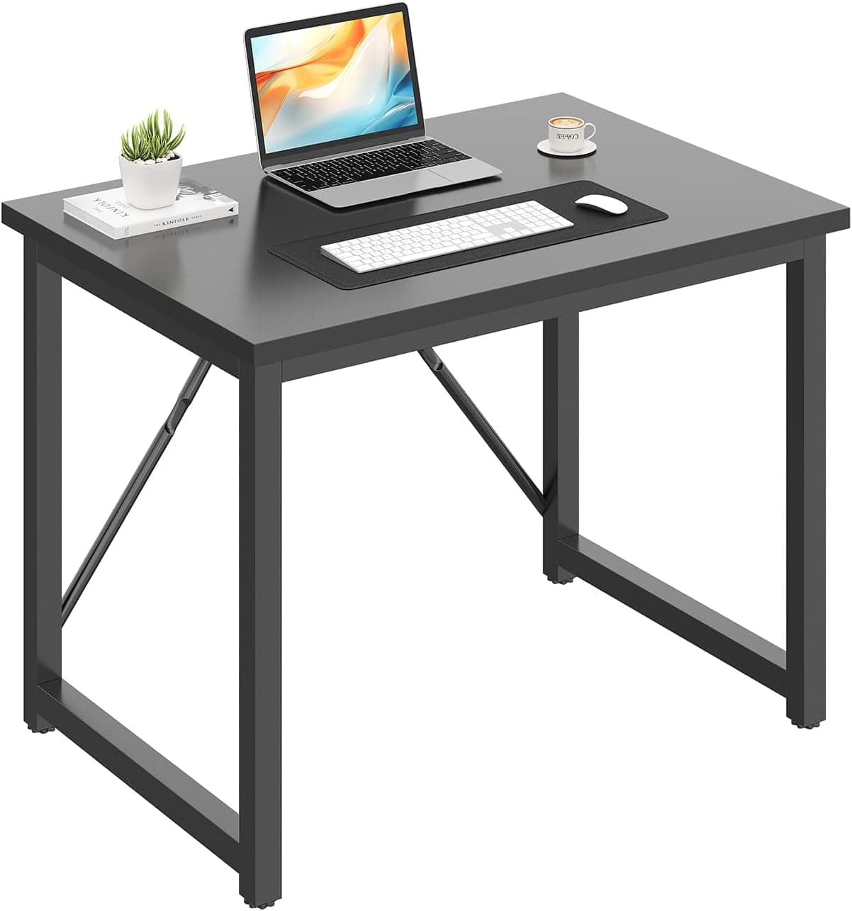JUMMICO Scrivania 80×50×75 cm tavolo per computer nero 🪑