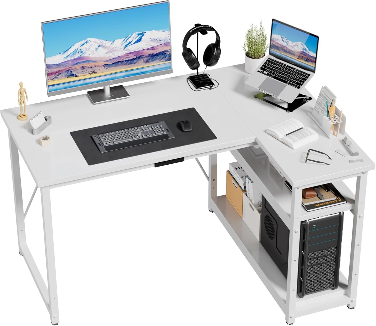 JUMMICO Scrivania angolare a L salvaspazio per computer 🪑