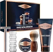 King C. Gillette Optimal Heritage Kit barba con rasoio e 5 lame 🪒