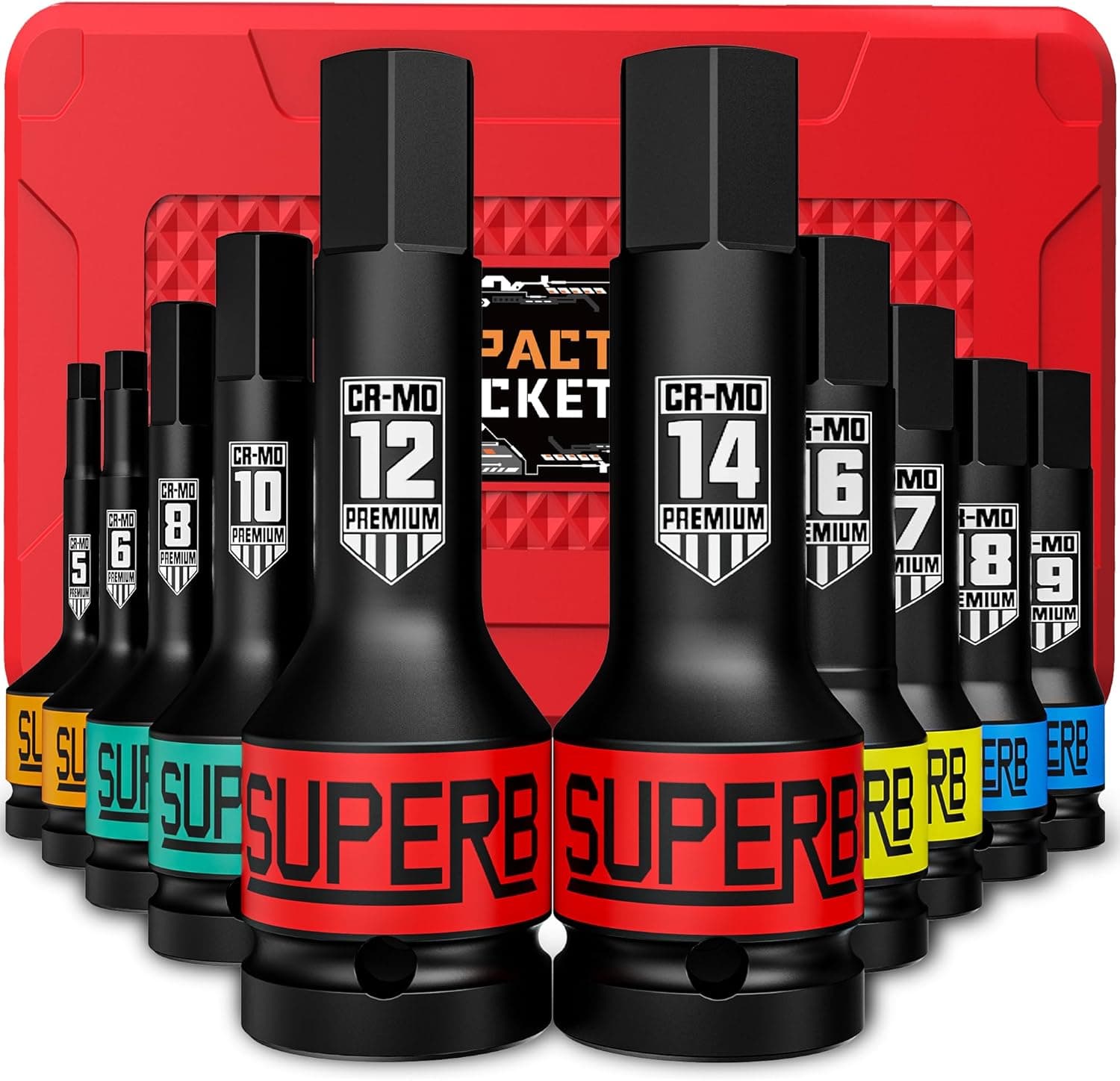 KIRXST Set 10 bussole esagonali 1/2" 5–19 mm 🛠️