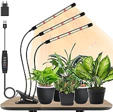 Lampada per piante 3 teste a spettro completo con timer 🌱