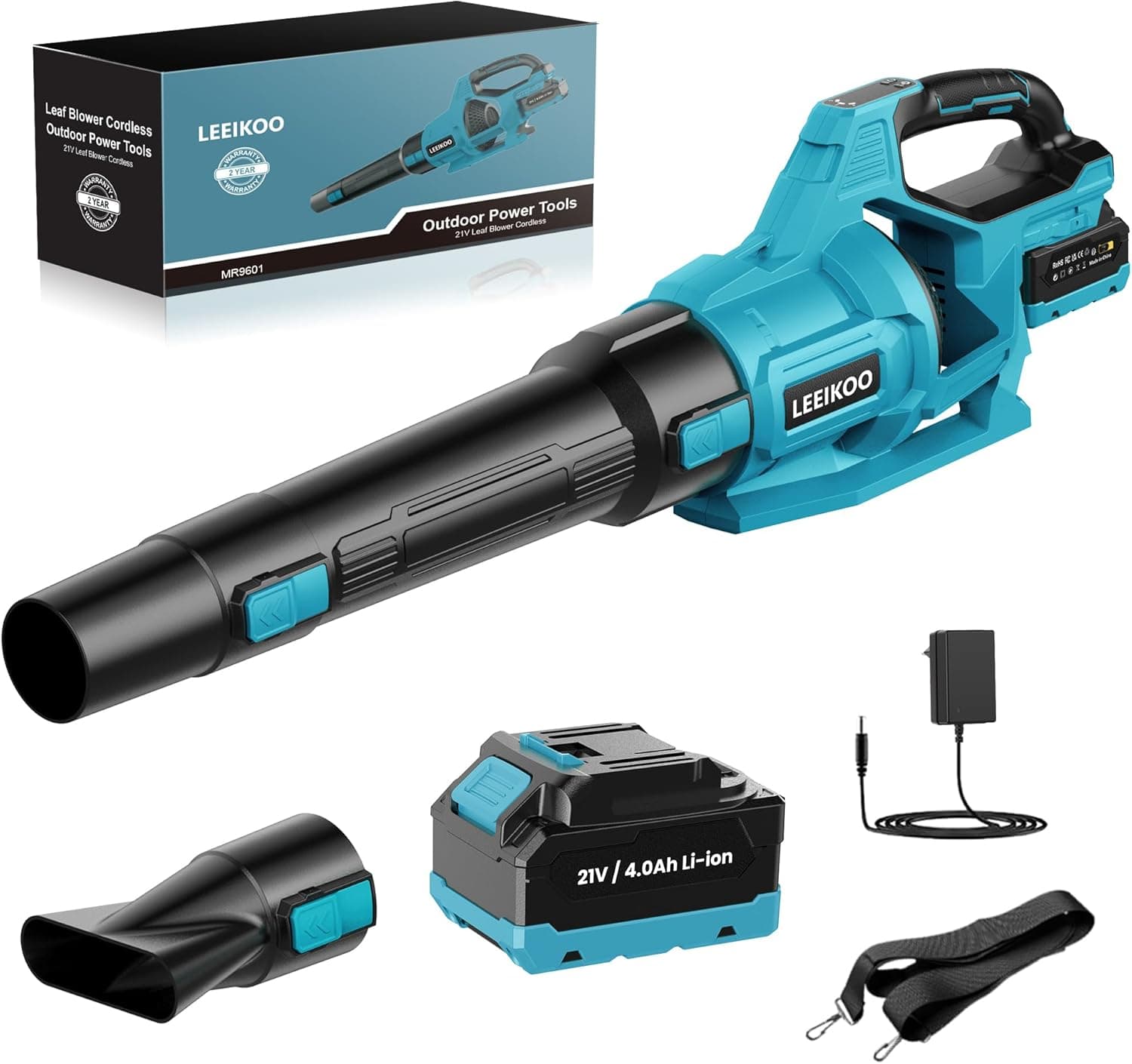 LEEIKOO 21V Soffiatore a batteria 4,0 Ah per foglie 🎍