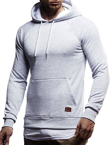 Leif Nelson LN-8153 felpa con cappuccio uomo grigio M 👕