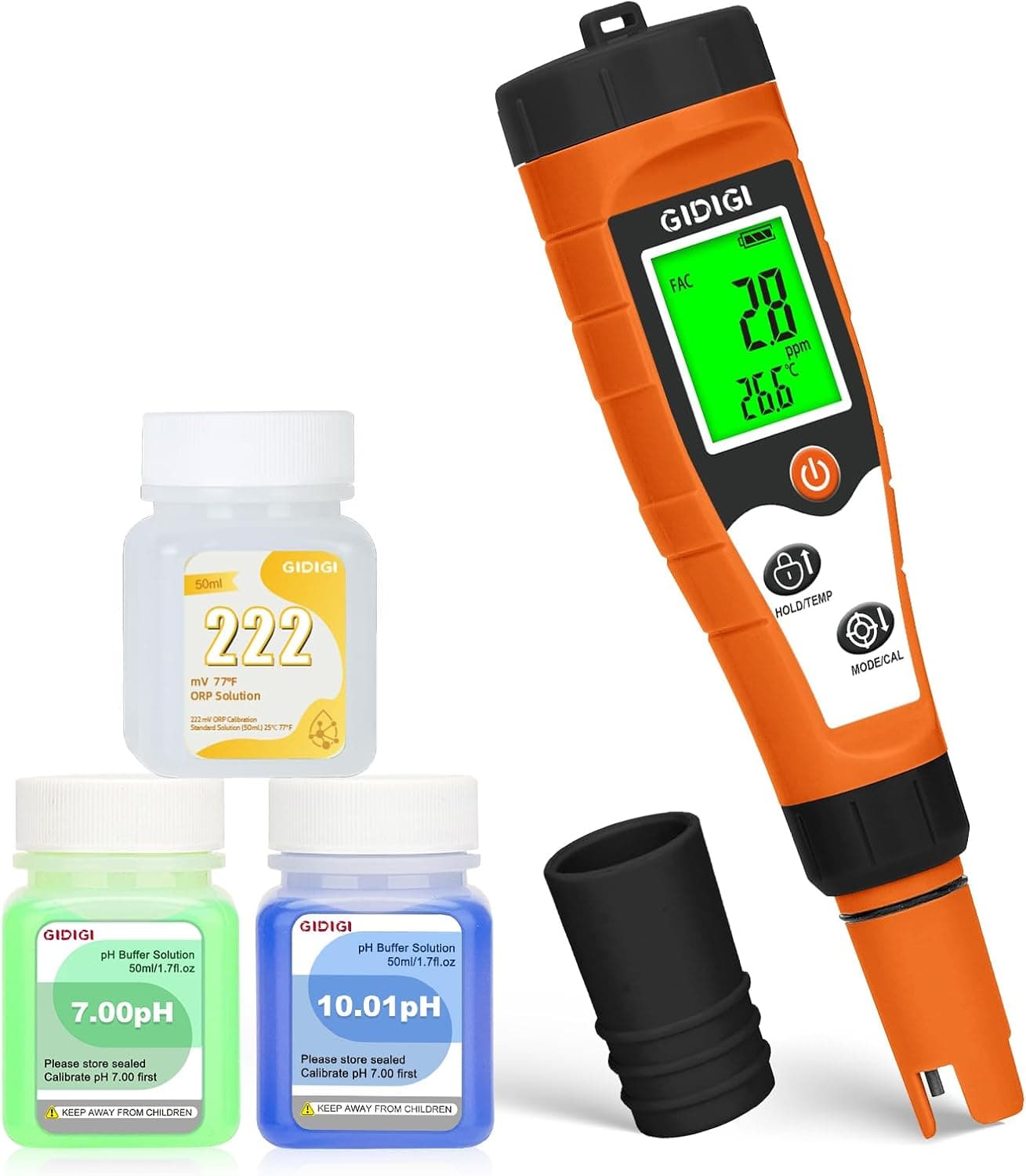 Misuratore 7‑in‑1 pH/Cloro/EC/TDS per piscina 🌊