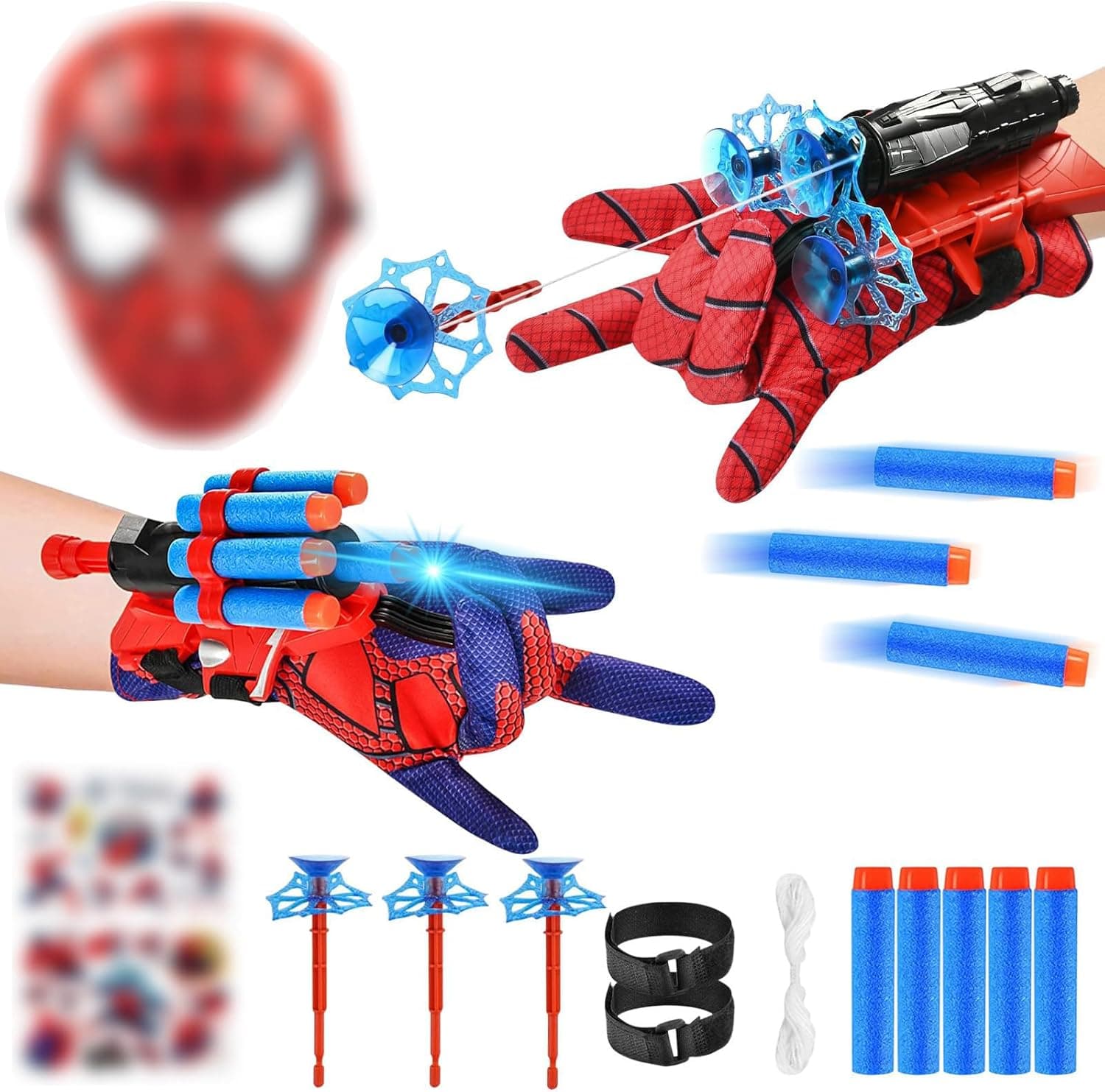 NHYDZSZ Guanti Spiderm per bambino con lanciatore e maschera 🧸