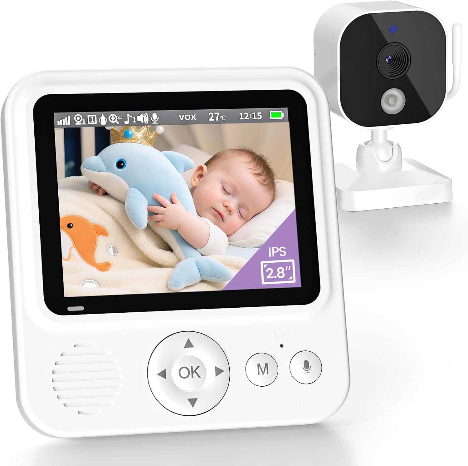 OBVHNUA Baby Monitor 2,8" 720P con visione notturna 📷