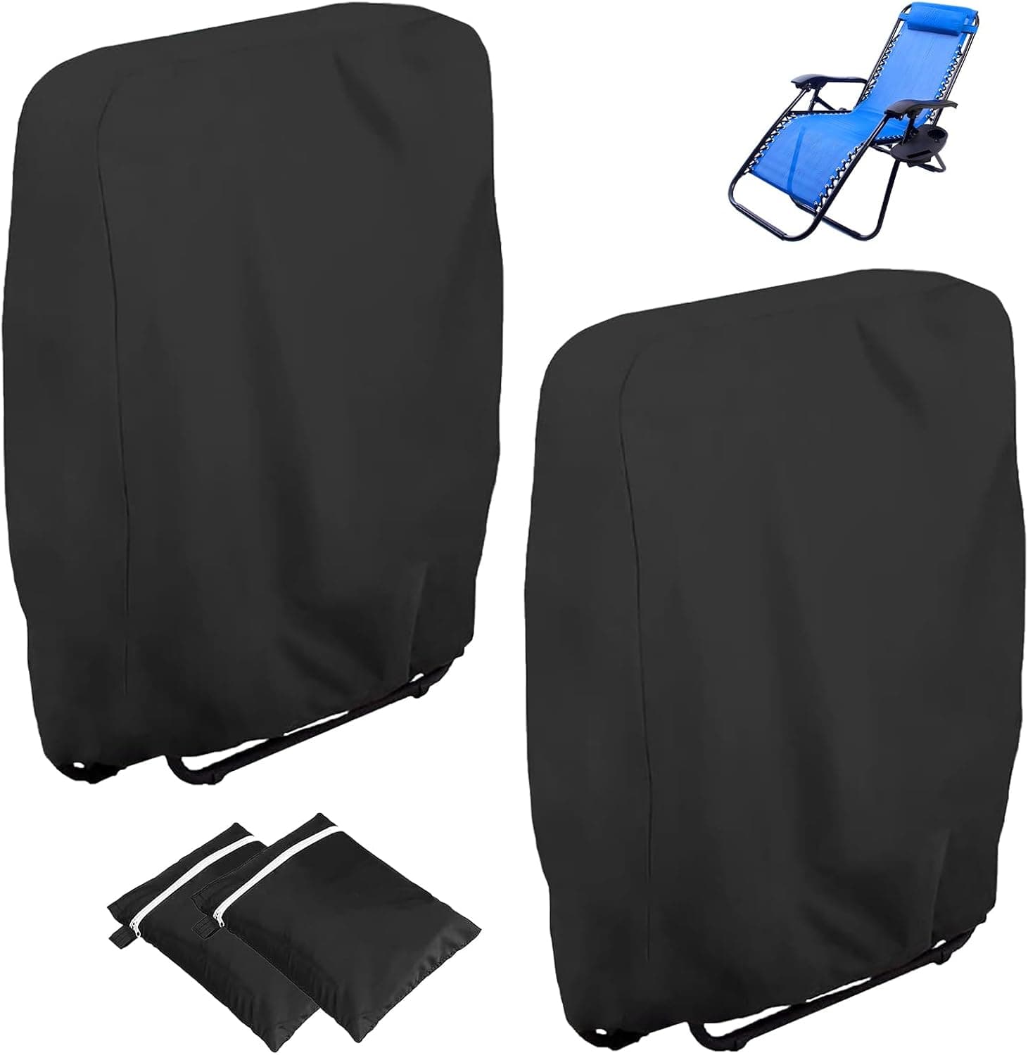Omtofo Copertura per sedia pieghevole impermeabile anti-UV nero 🪑