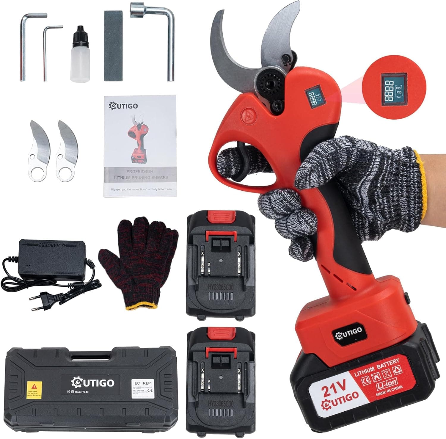 OUTIGO Forbici da potatura elettriche 40 mm, 2×3000 mAh 🌿