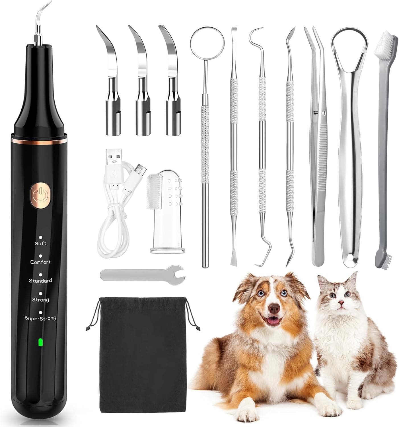 Petbank Kit Pulizia Denti Cane 14-in-1 spazzolino ultrasuoni per cani 🐶