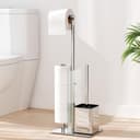 Thumbnail principal de Porta carta igienica da terra con scopino e portarotolo in acciaio inox 🚽