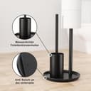 Thumbnail 1 de Porta carta igienica inox con scopino nero opaco 🧻