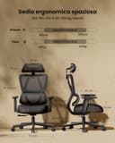 Thumbnail 1 de ProtoArc EC100 Sedia da ufficio ergonomica con cuscino 10 cm 🪑