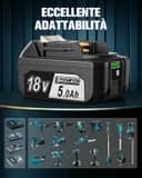 Thumbnail 1 de Quantrex 18V 5,0Ah batteria di ricambio per utensili cordless 🔋