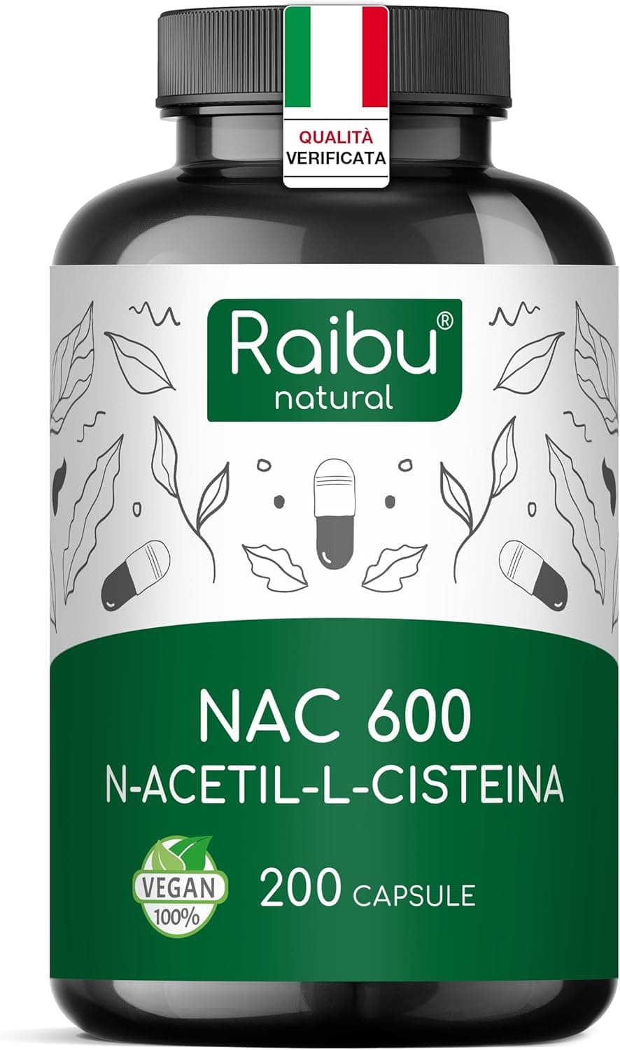 Raibu NAC N‑Acetil‑Cisteina 600 mg, 200 capsule 💊