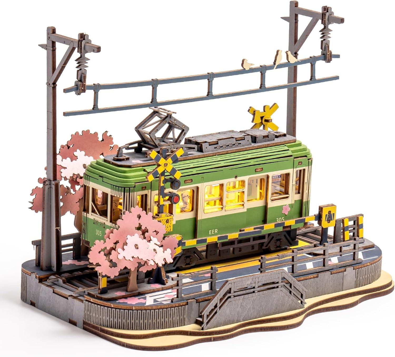 ROBOTIME Sakura Tram puzzle 3D in legno con luci 🎲