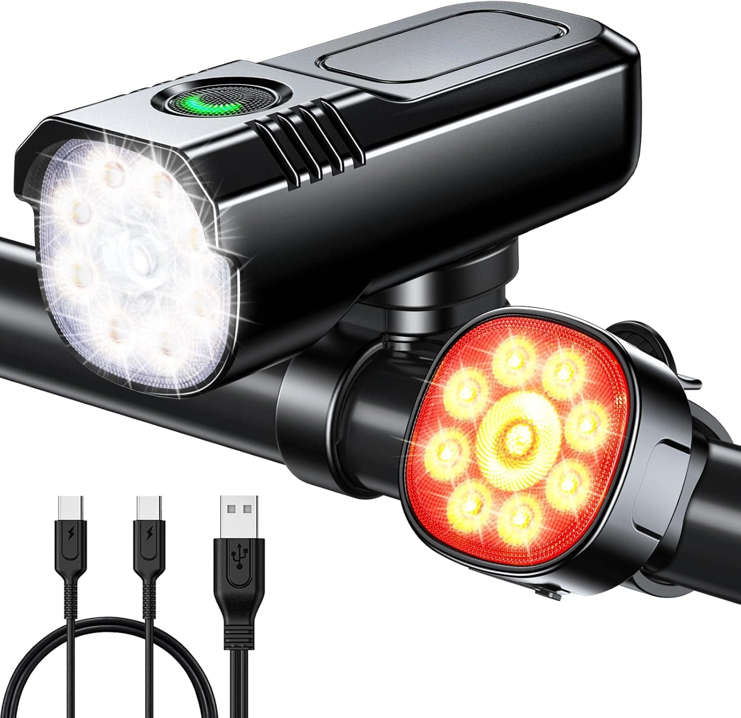 Rolgno Super Luminose Luci Bicicletta LED 8+7 modalità 🚲