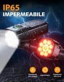 Thumbnail 4 de Rolgno Super Luminose Luci Bicicletta LED 8+7 modalità 🚲