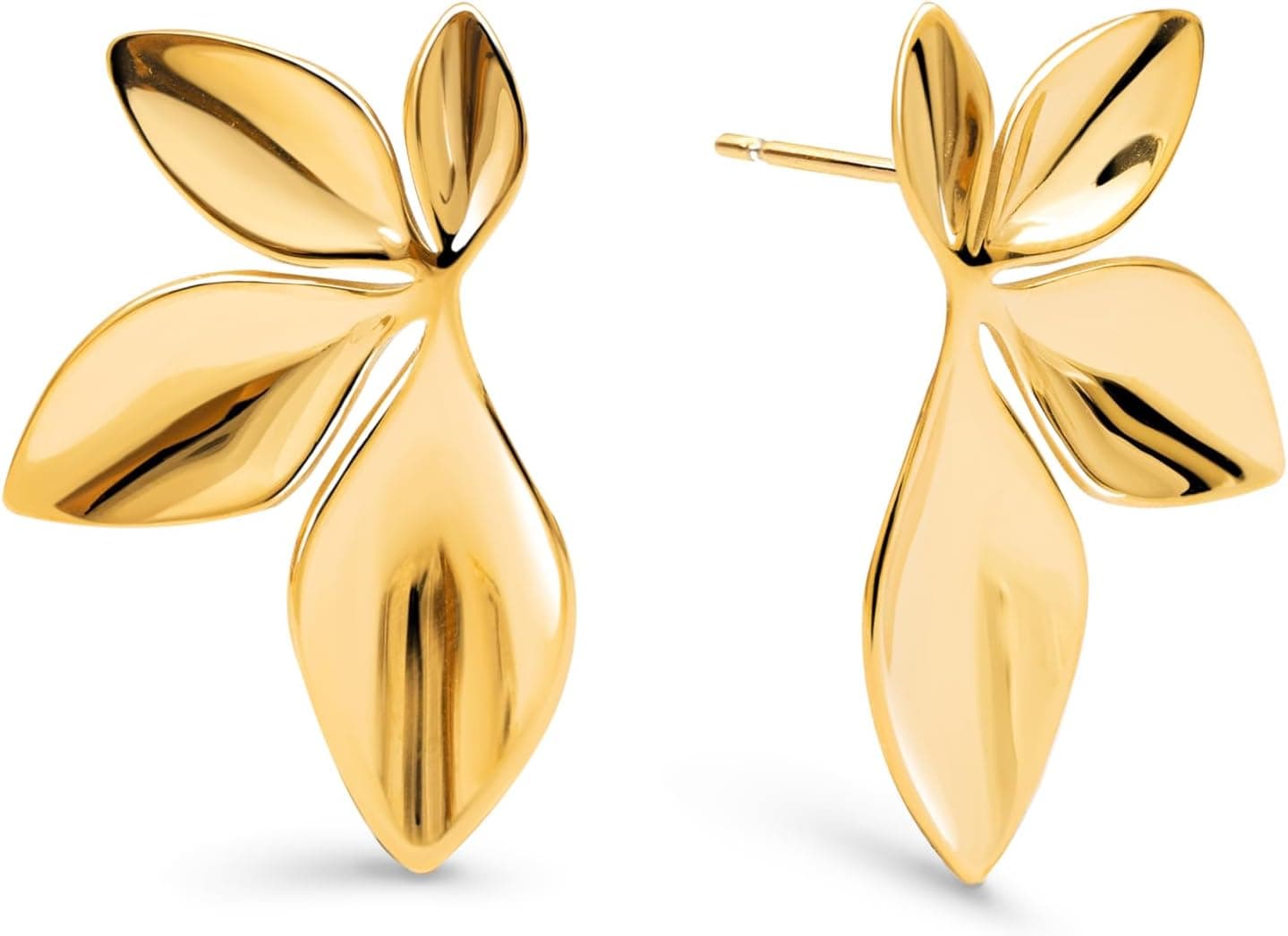 SINGULARU Camila orecchini in acciaio placcato oro 18 kt 🌸