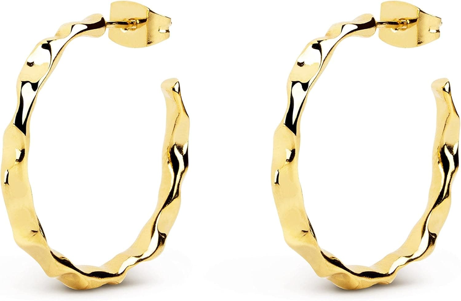 SINGULARU Orecchini cerchio Lake in ottone placcato oro 18Kt 💍