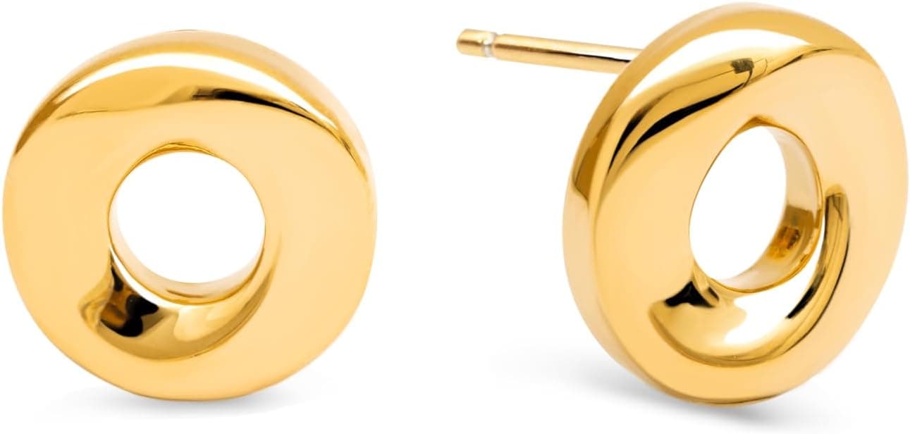 SINGULARU Orecchini Orbita in acciaio placcato oro 18Kt 🎧