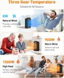 Thumbnail 3 de Stufetta elettrica 1500W basso consumo, 3 modalità, oscillante 🔥