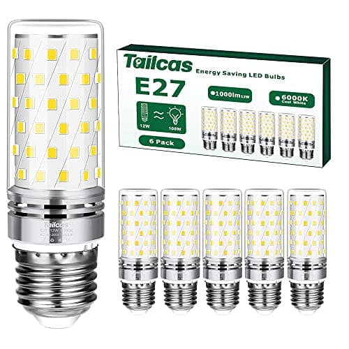 Tailcas Lampadina LED E27 12W 1000 lm 6000K, confezione 6 💡