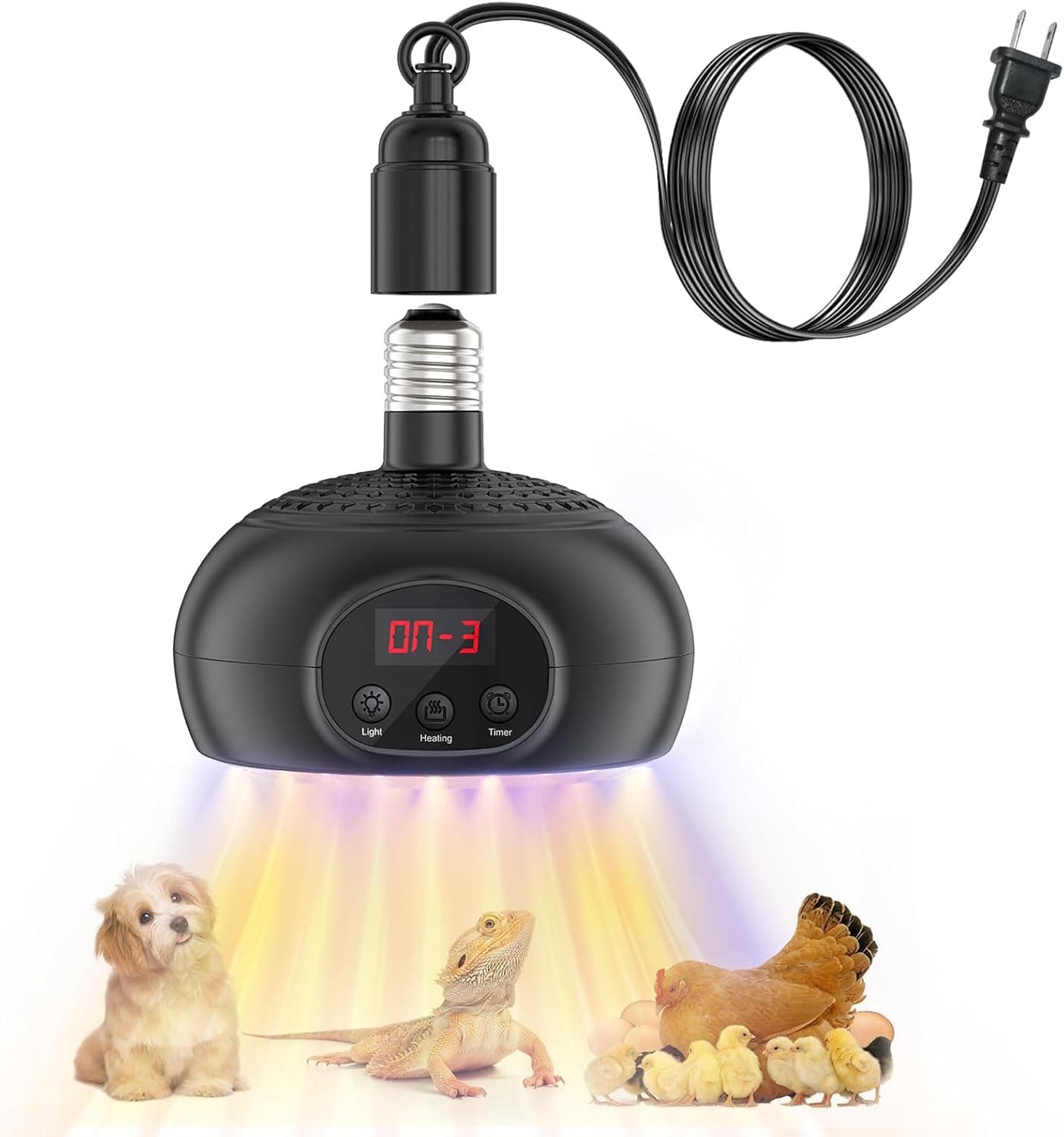 testyu Lampada riscaldante per rettili 200 W 🐢