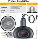 Thumbnail 1 de testyu Lampada riscaldante per rettili 200 W 🐢