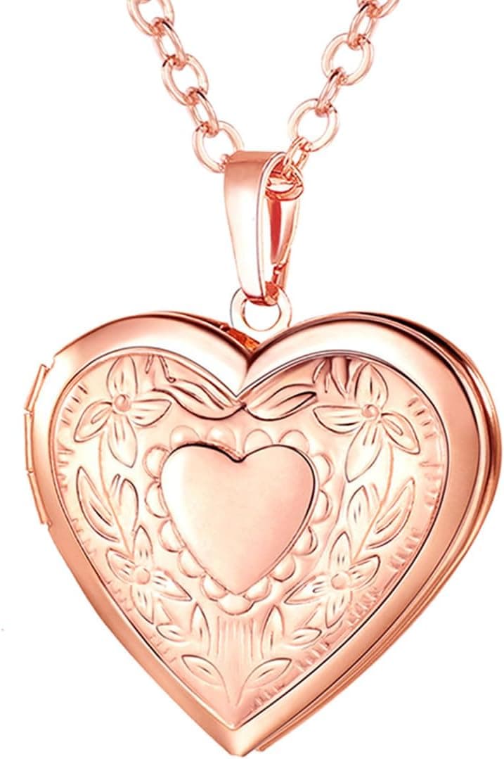 U7 Collana donna personalizzata con ciondolo portafoto cuore 📿