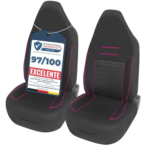 Upgrade4cars Coprisedili anteriori neri e rosa con poggiatesta integrato 🚗
