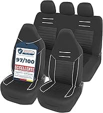 Upgrade4cars Coprisedili Auto Universale con Poggiatesta Integrato Nero Bianco 🚗