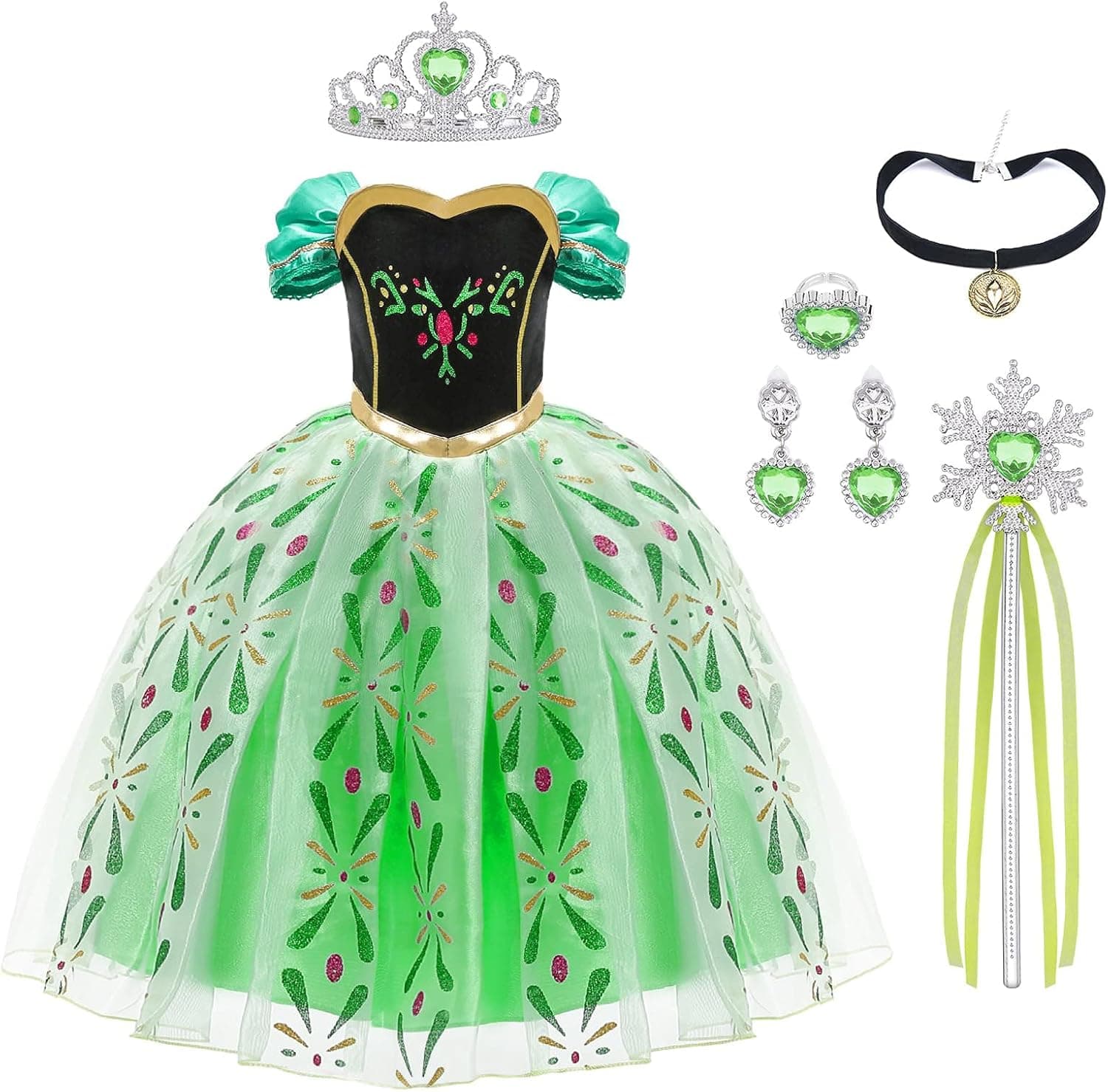 URAQT Abito da principessa per bambina con corona 👗