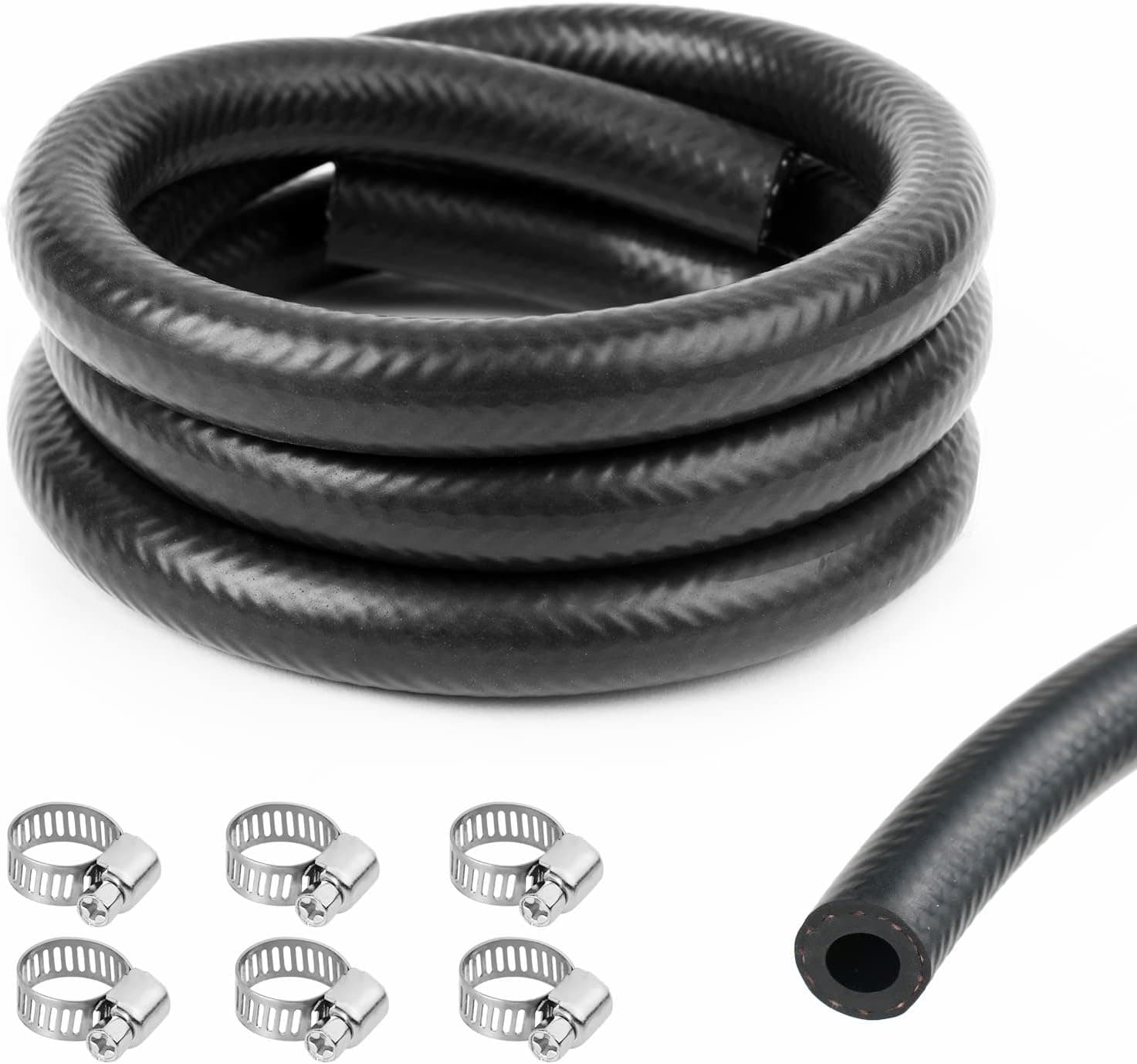 URAQT Tubo benzina 8 mm 1 m con fascette ⛽