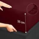 Thumbnail 4 de Utopia Bedding Set lenzuola matrimoniali 180x200 cm bordeaux 🛏️