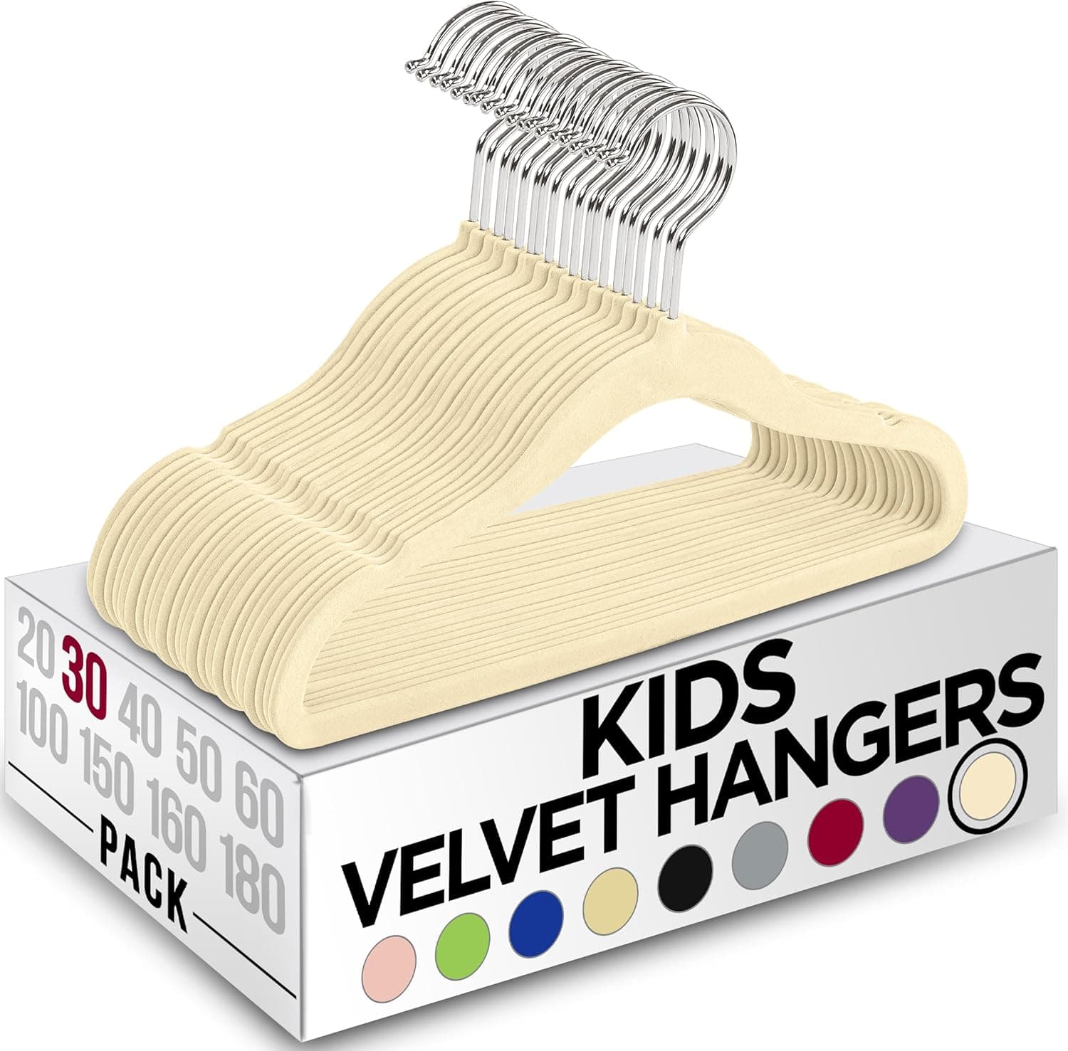 Utopia Home Grucce bambini in velluto 28 cm, confezione 30 🧥