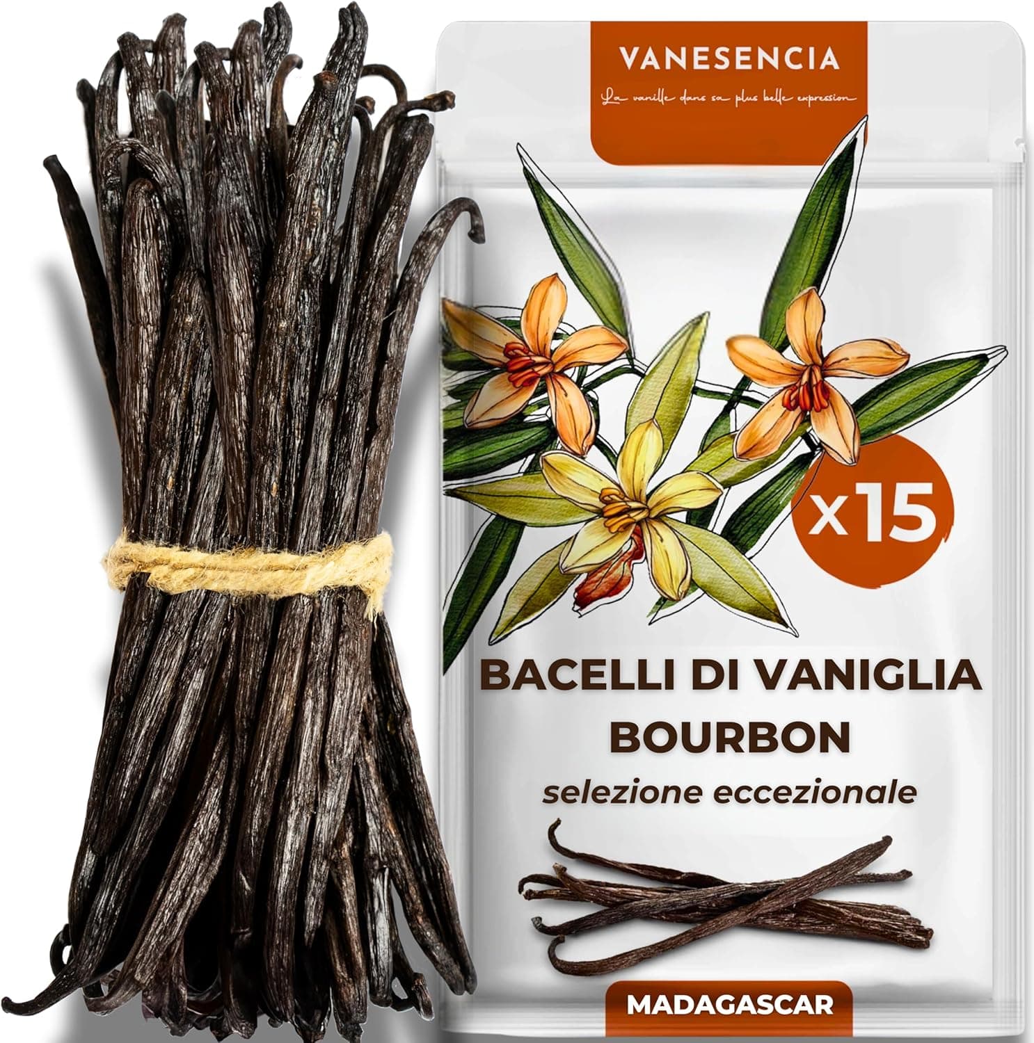 VANESENCIA Bacche di vaniglia Bourbon del Madagascar 15 pezzi 🍰