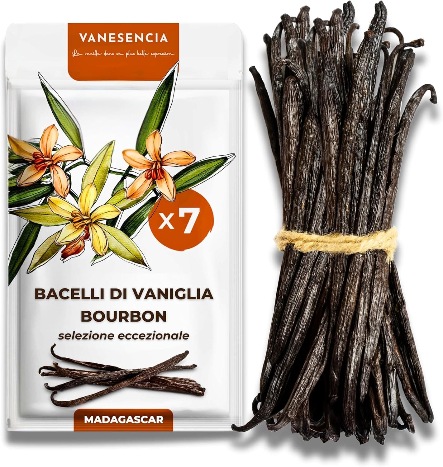 VANESENCIA Vaniglia Bourbon del Madagascar 7 bacche 13–17 cm 🌿