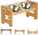 Thumbnail principal de Vantic Ciotole rialzate in bambù con 2 scodelle in acciaio 🐶