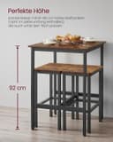 Thumbnail 6 de VASAGLE LBT25X Tavolino da bar quadrato 60×60×92 cm 🪑