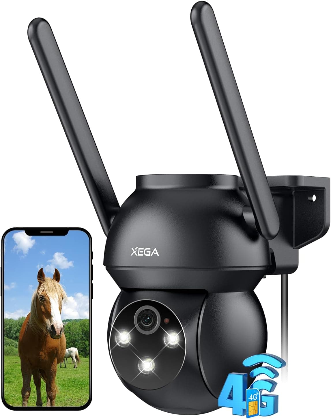 Xega 4G LTE Telecamera esterno 2K PTZ con eSIM 📷