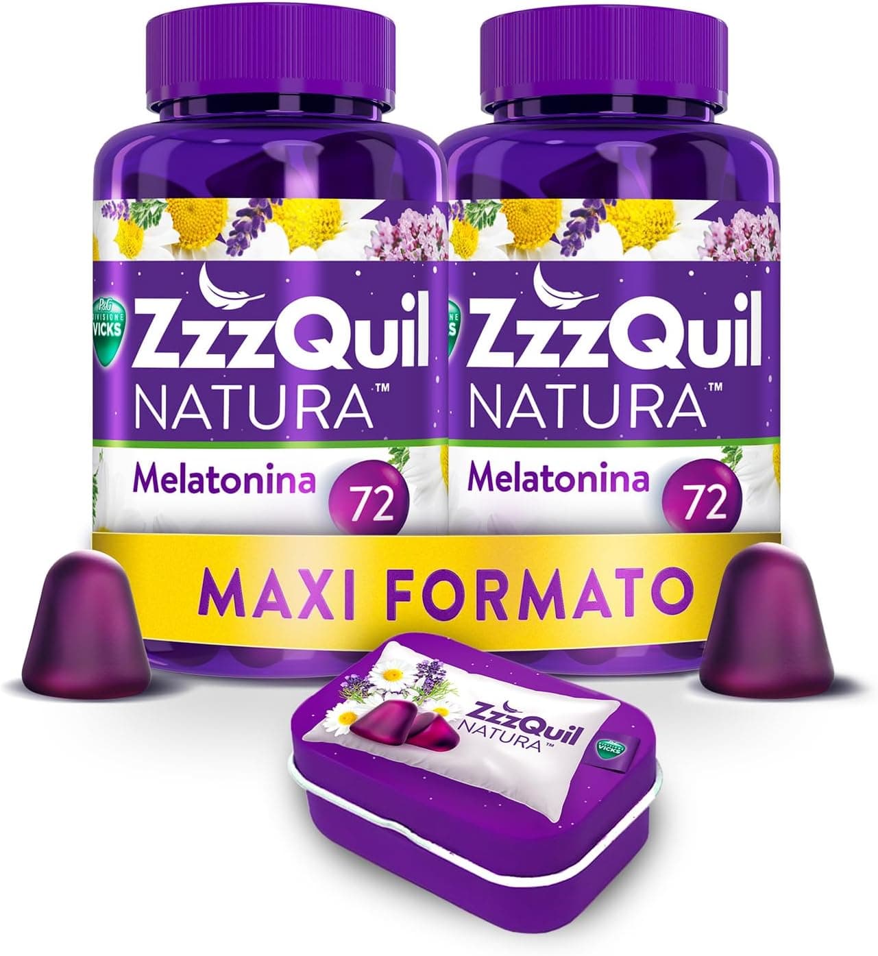 ZzzQuil Natura integratore melatonina 2×72 gommose per dormire 🍬