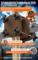 Thumbnail 1 de 4smile SunnyGuy 🌂 Soporte para sombrilla de balcón, color topo