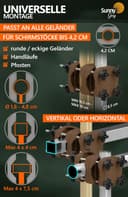 Thumbnail 3 de 4smile SunnyGuy 🌂 Soporte para sombrilla de balcón, color topo