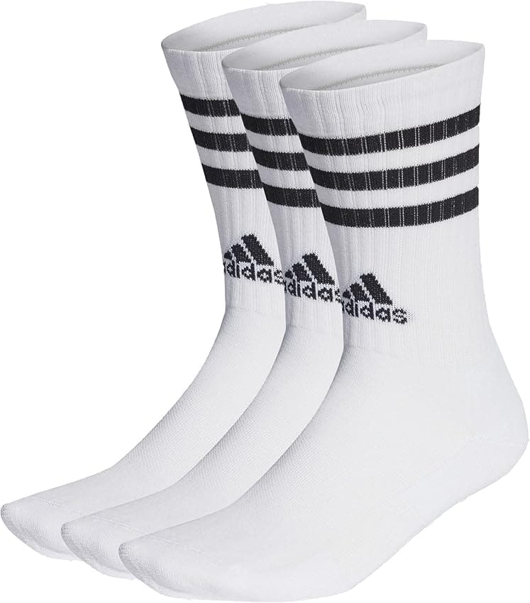 Imagen de adidas 3‑Stripes Cushioned Crew calcetines 3 pares, talla 10.5–12.5 🧦 en OfertitasTOP