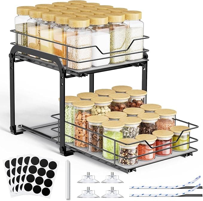 AHOMSEL Estantería extensible para especias, ajustable y adhesiva🌶️