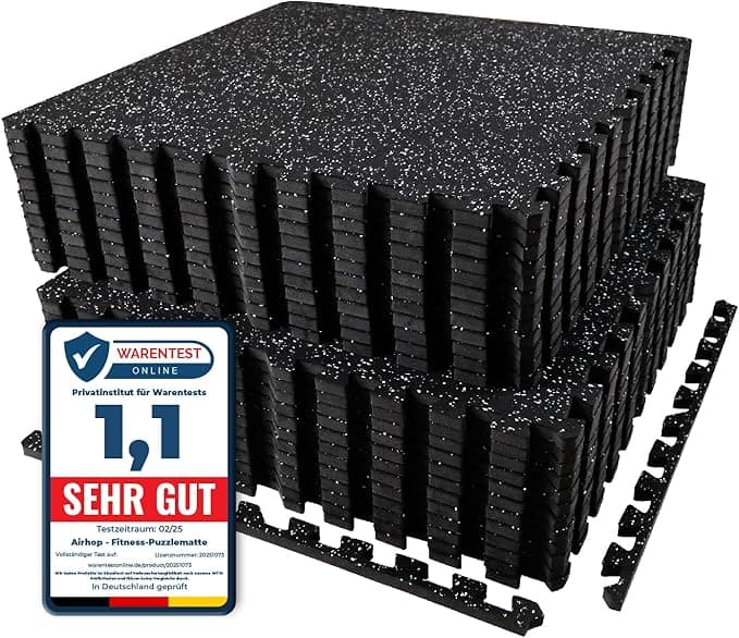 AIRHOP Losetas de Caucho para Gimnasio 🏋️‍♀️ 24 Pzs. 60x60cm