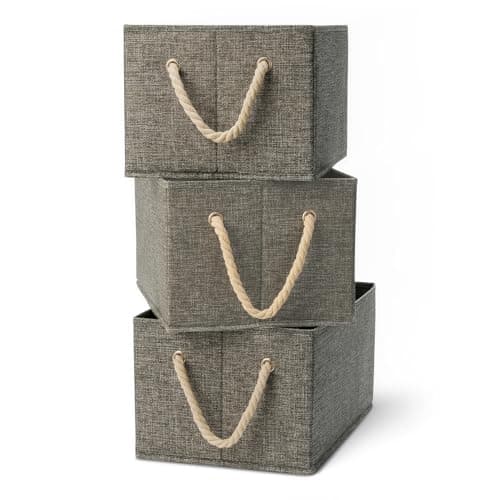 Amazon Basics Cajas de almacenamiento plegables antracita, grande (3) 🏠